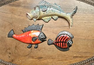 Pesci in ceramica da parete vintage