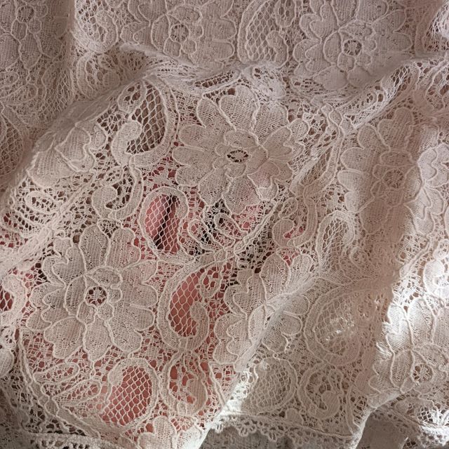 Maglietta in pizzo bianco panna taglia S