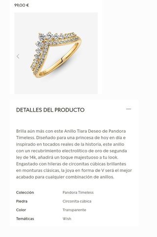 Anillo Tiara Deseo Pandora
