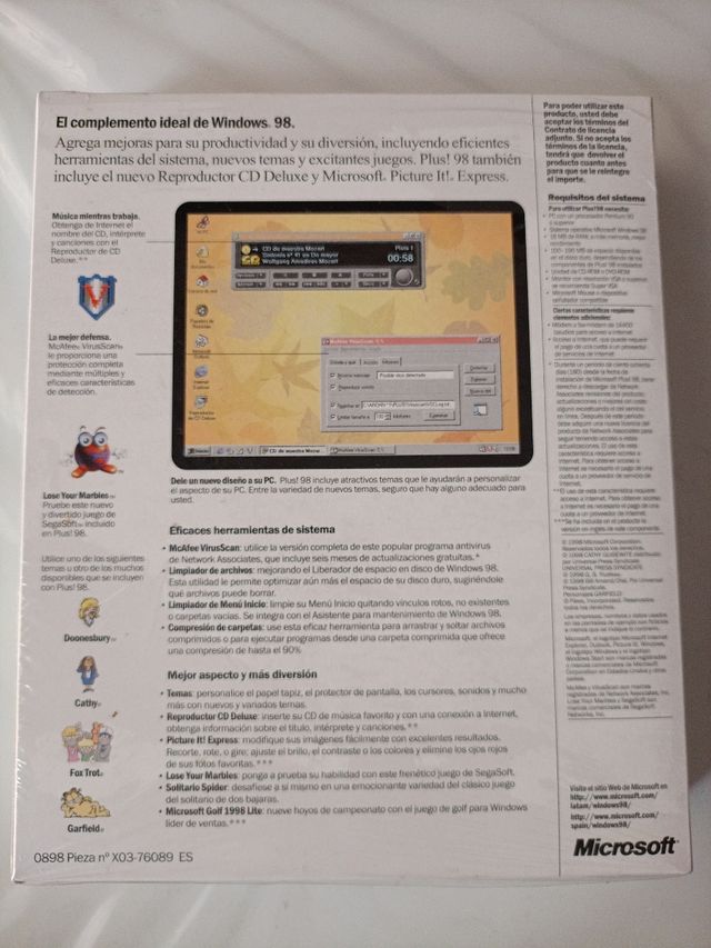 Microsoft Plus 98 Windows (español) PRECINTO NUEVO