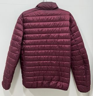 Abrigo plumas burdeos de hombre