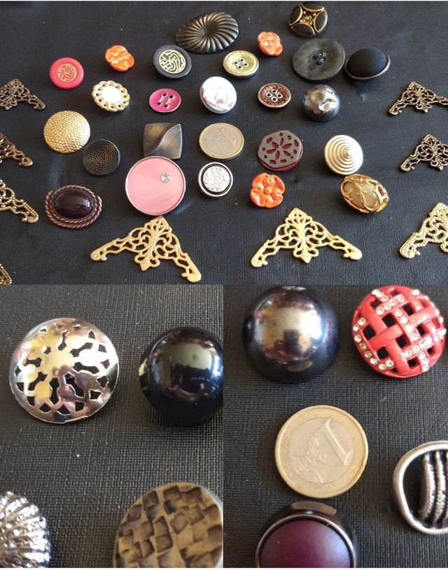 Botones de metal con cantidad de cada modelo