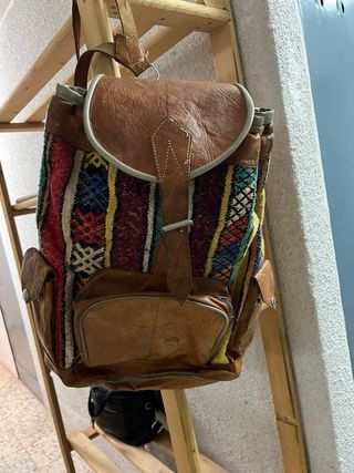 Mochila cuero marrón