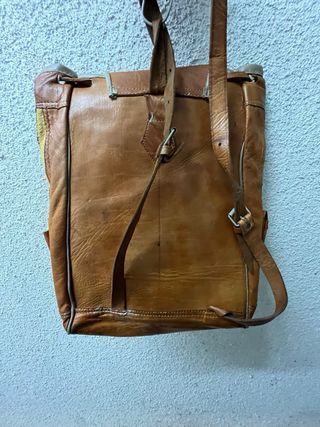 Mochila cuero marrón