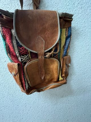 Mochila cuero marrón