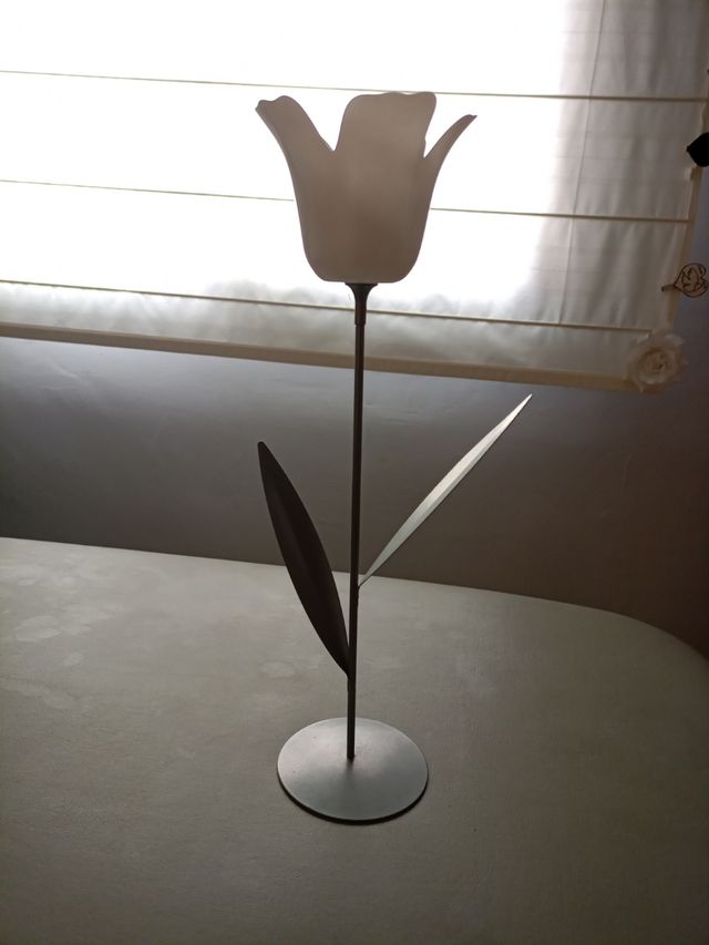 FLOR DE ACERO INOXIDABLE Y CERÁMICA