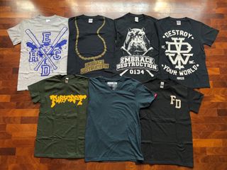 Set 7 t-shirts uomo taglia S VANS bands hardcore