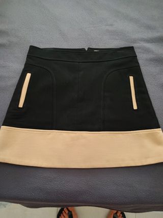 Falda negra y beige 