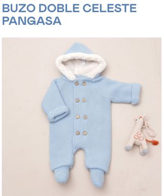 Buzo abrigo azul celeste Pangasa T. 1-3m