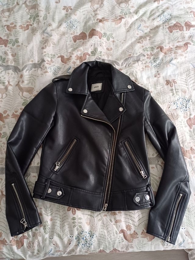 Chaqueta cazadora Biker negra