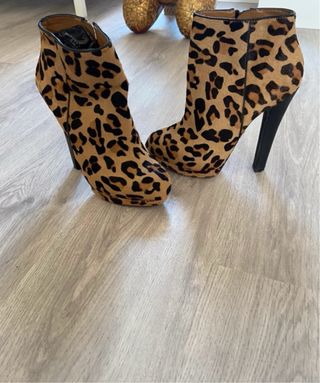 Botines Leopardo Piel Zara 