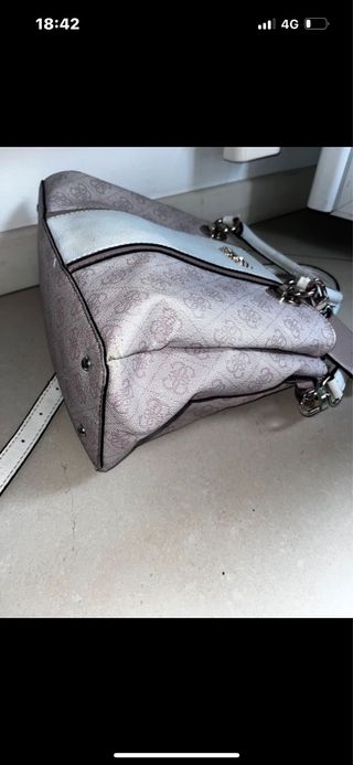 Borsa GUESS bianca rosa