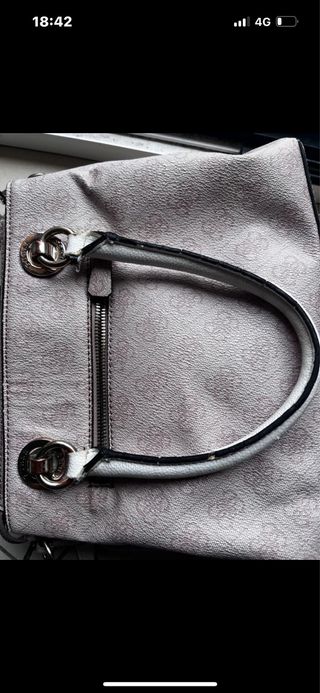 Borsa GUESS bianca rosa