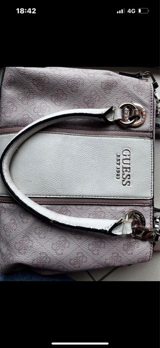 Borsa GUESS bianca rosa