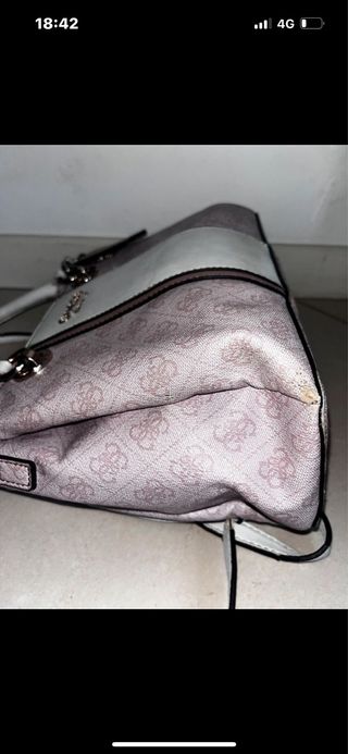 Borsa GUESS bianca rosa
