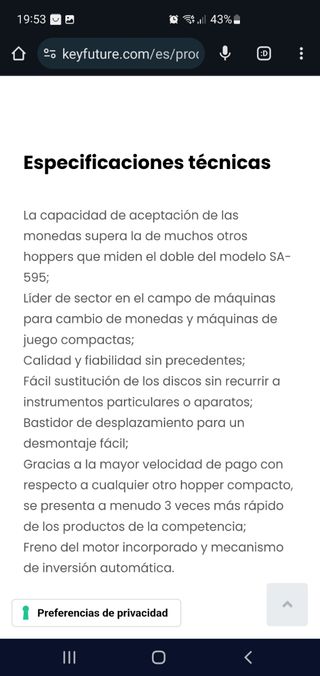 Dispensador De Monedas Coin Hopper