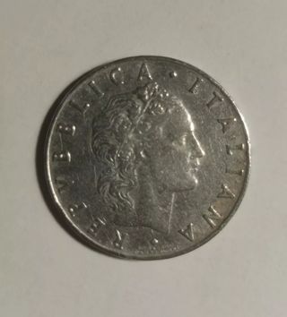 Moneta Vintage 50 Lire dio vulcano - repubblica