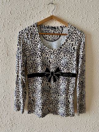 Camiseta manga larga leopardo EAN 13 talla XL