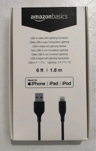 Cable iphone linghning 1.8m 1x4€ 3x10€