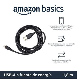 Cable iphone linghning 1.8m 1x4€ 3x10€