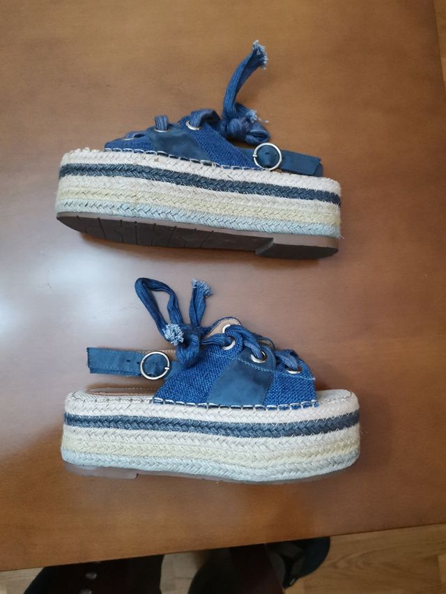 Sandalias esparto con plataforma