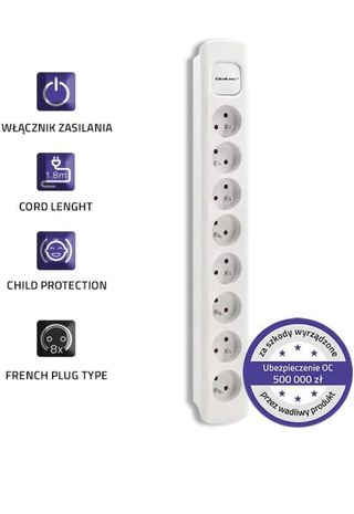 QOLTEC 50280 Multipresa 8 PRESE 1,8 M