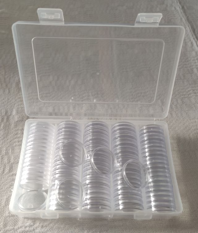 Caixa 100 Cápsulas para Moedas até 2 €