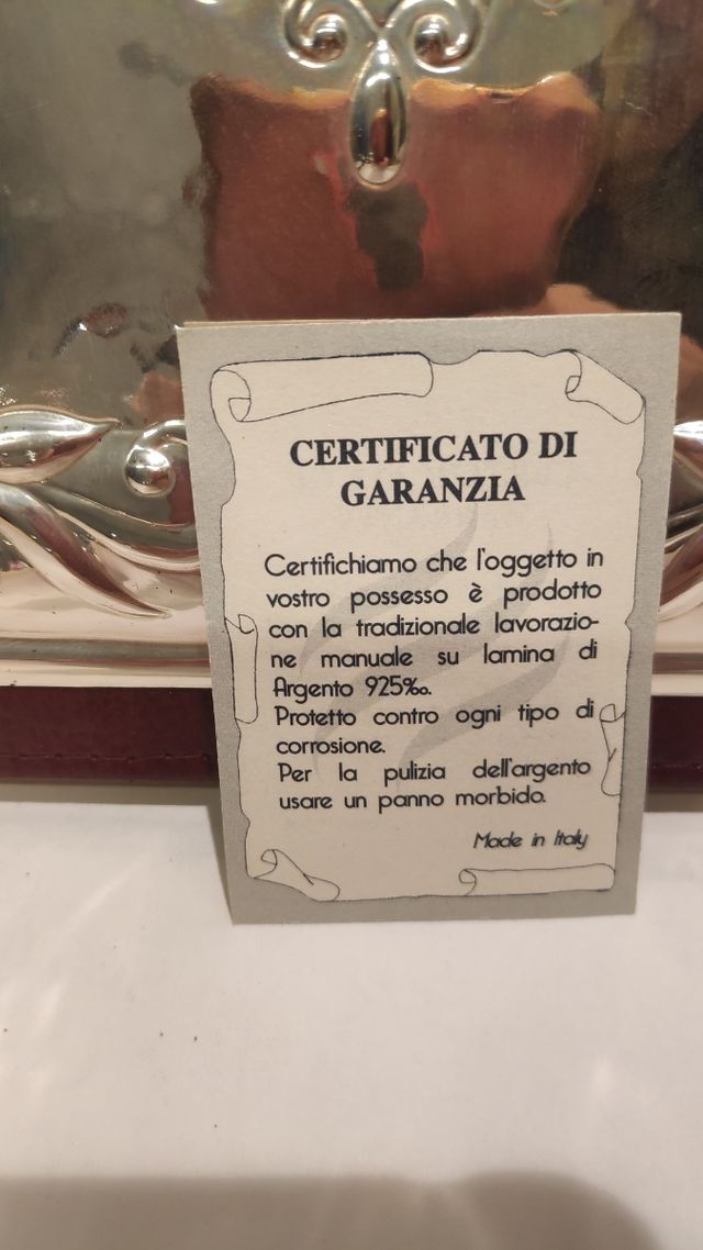 Rubrica antica d'argento