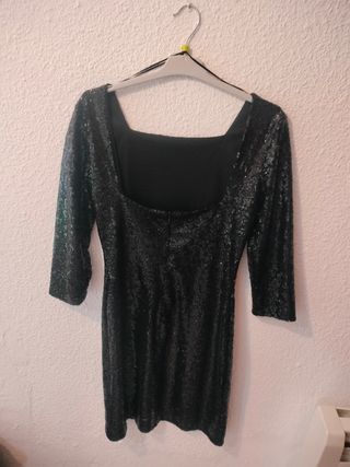 Vestido negro de lentejuelas Sfera