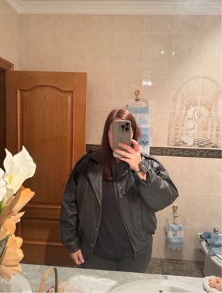 Cazadora piel vintage hombre