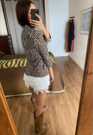 Cortefiel jersey leopardo terciopelo talla L