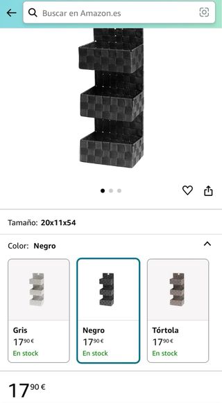 Estanteria de tela colgante, 3 baldas