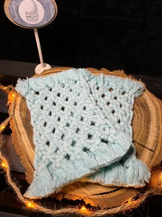 2 sottobicchieri azzurri macramé