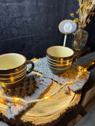 2 sottobicchieri grigi macramé