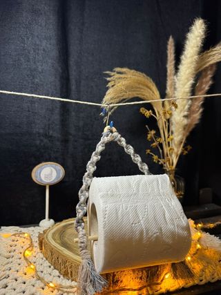 Porta carta igenica grigio macramé