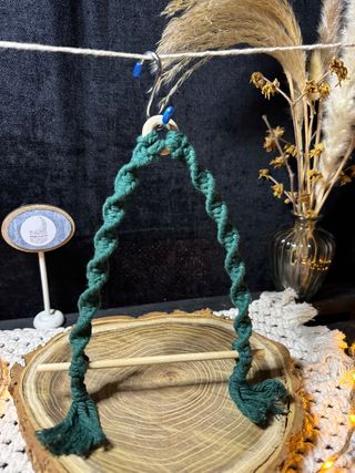 Porta carta igenica verde macramé