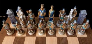 Scacchi Nigri battaglia di camelot dipinti a mano