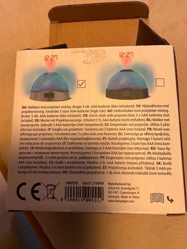 Sveglia con proiezione laser ora