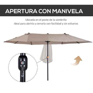 Sombrilla Doble para Jardín 460x270x240 cm