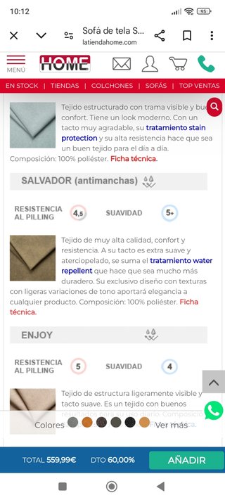 Sofá rinconera tela antiarañazos