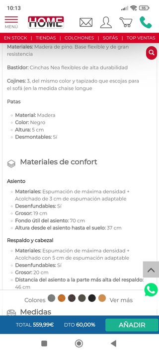 Sofá rinconera tela antiarañazos