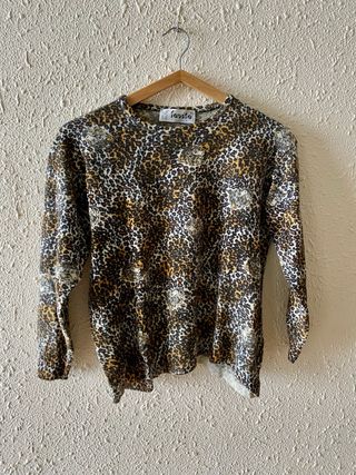 Fausta Tricot jersey lana leopardo talla M