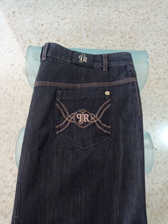 Saia jeans cinza tamanho 50