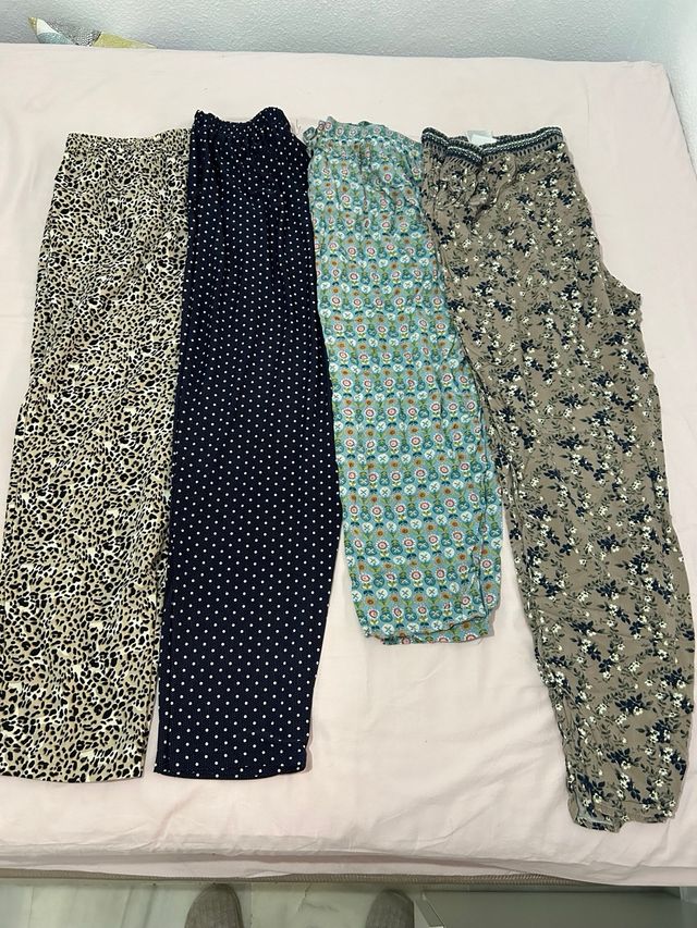 4 Pantalones largos mujer XL fino