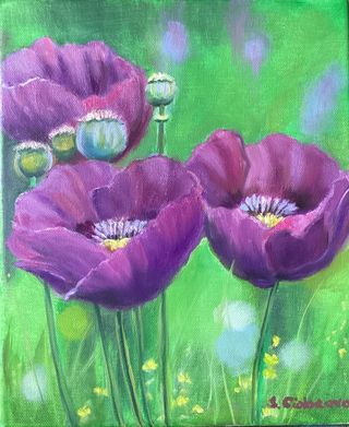 Cuadro pintura al óleo de Flores 🌷 Fotorealismo