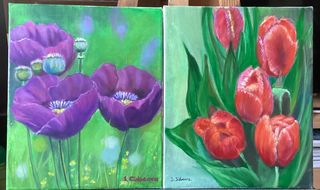 Cuadro pintura al óleo de Flores 🌷 Fotorealismo