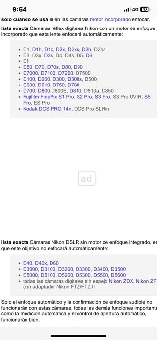 Obiettivo autofocus SIGMA 70-210mm per Nikon