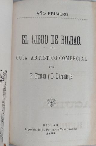 Antiguo, 1893. El Libro de Bilbao. Guía Comercial.