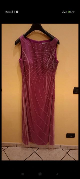 Abito lungo fucsia cerimonia