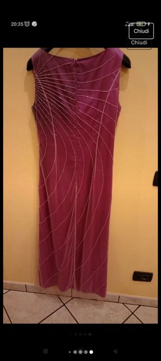 Abito lungo fucsia cerimonia